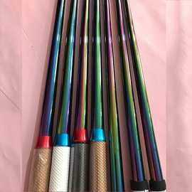 魚竿網桿 新品阿尼曼電鍍七彩競技碳素抄網桿釣魚竿炮臺漁具配件