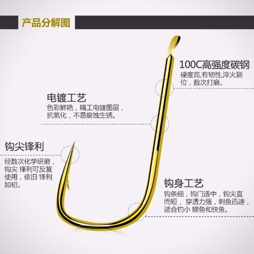金袖魚鉤散裝黑袖有倒刺無倒刺鯉鯽魚釣魚鉤子垂釣魚用品套裝漁具